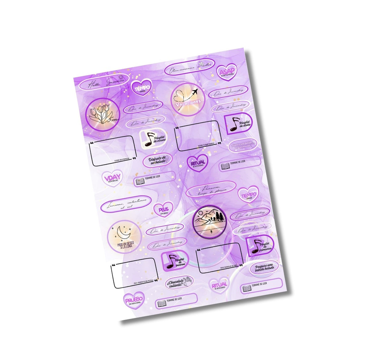 Plancha de stickers Agenda Magia 2026